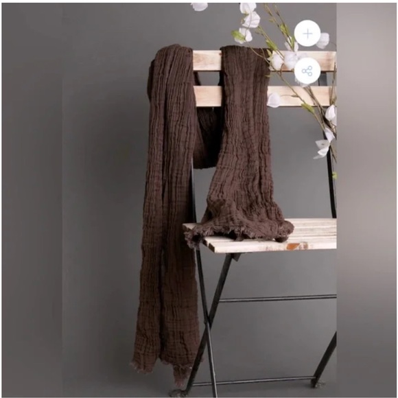 NWT LAUDE the Label Bubble Gauze Scarf in Carob - Picture 2 of 9